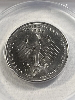 1969-D Germany 2 Marks Konrad Adenauer Graded MS 65 by ANACS - Image 1 of 4