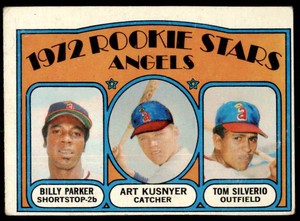 1972 Topps Angels Rookies - Billy Parker/Art Kusnyer/Tom Silverio  VG RC