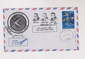 YUGOSLAVIA,1971,ESTADOS UNIDOS D.SCOTT, WORDEN,IRWIN,ESPACIO,autógrafos,portada - Imagen 1 de 1