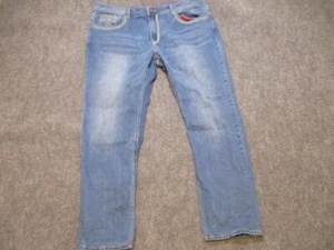 Lazzino Jeans Men's 40x32 (40x29) Blue Honeycomb Whiskered Medium Wash - Picture 1 of 14