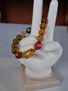 Chinesischer Stil Fengshui Heilung bunte Glasperlen Stretch Armband  - Bild 1 von 3