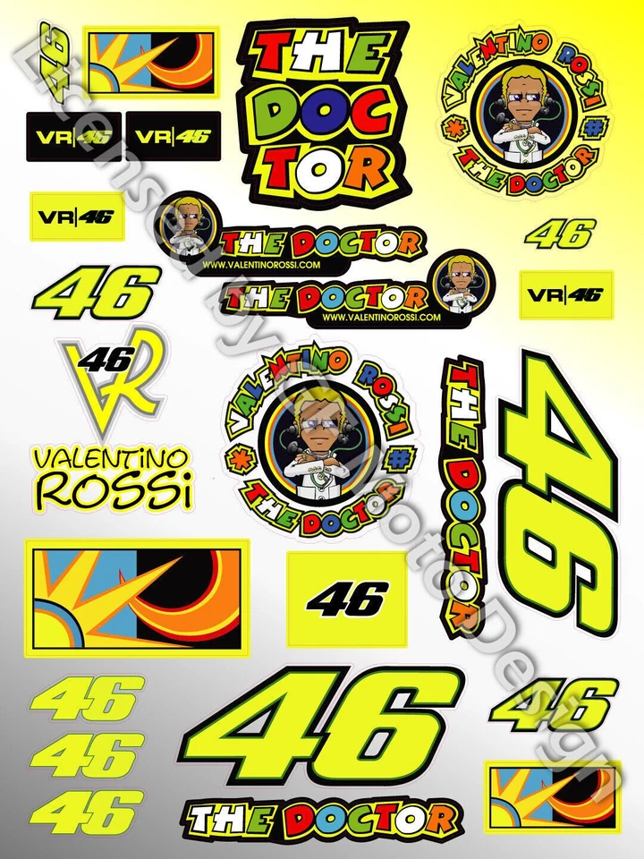 Vale Rossi The Doctor Aufkleber Bogen 25 Stickers MotoGP Yamaha M1 - Bild 1 von 1
