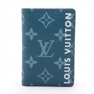 Louis Vuitton Monogram Organizer Do Posh M82796 Blue Card Case responsive RFID - Picture 1 of 9
