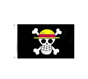 Bandiera One Piece Jolly Roger Flag Pirati Mugiwara 90x150cm Poliestere - Foto 1 di 2