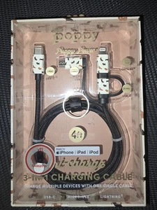XO Poppy DACHSHUND Perro Tri-Carga 3-En-1 Cable de Carga Micro USB-C NUEVO EN CAJA - Imagen 1 de 3