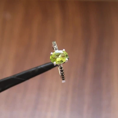 Art Deco Peridot Gemstone Wedding Ring August Birthstone Ring For Women - Image 1 of 4