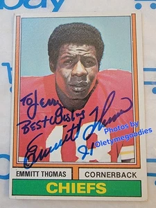Emmitt Thomas 1974 Cornerback   #381 Chiefs Hand Signed Auto - Picture 1 of 11