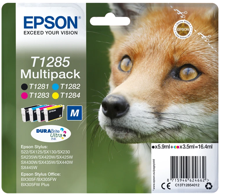 epson cartucce originali t1285 t1284 t1283 t1282 t1281 sx125 130 230 420 425 435 - Immagine 1 di 1