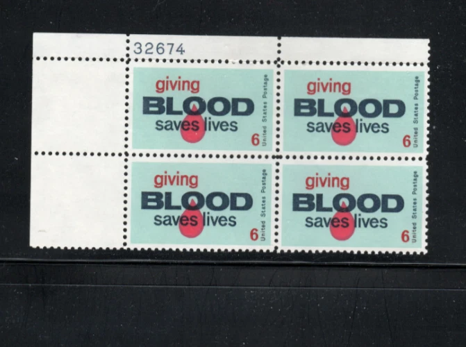 ALLYS STAMPS US Plate Block Scott #1425 6c Blood Donor [4] MNH F/VF [STK] - Image 1 of 1