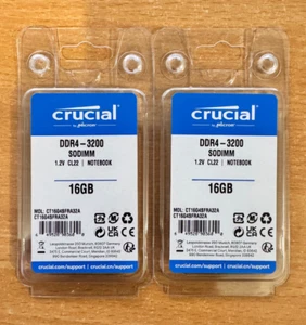 Crucial 32GB DDR4 PC4-25600 3200MHz (2 x 16GB) 260pin Laptop Memory Ram Modules - Picture 1 of 2