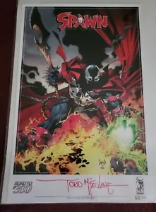 2019 SDCC SPAWN ROAD TO 300 Signed TODD MCFARLANE Print 11x17 Ltd 62/250 - Picture 1 of 2