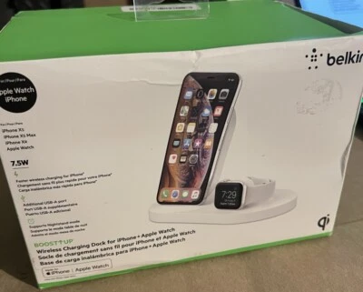 Belkin - Base de carga inalámbrica Boost Up para iPhones y Apple Watch - Blanca Foto 1 de 2