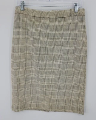 Michael Kors Skirt Womens Medium Ivory Black Houndstooth Stretch Pencil Straight - Image 1 of 4