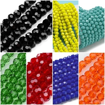 Glasperlen 4 mm / 90stk Tschechische Kristall Schmuck Kugel Perlen Facettiert - Bild 1 von 3