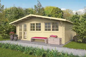 44mm Gartenhaus ISO 600x600 cm Holz Holzhaus Blockhaus Schuppen Hütte - Bild 1 von 6