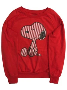 Peanuts Junior Womens Red Snoopy Dog Sweatshirt Sweat Shirt - Picture 1 of 2