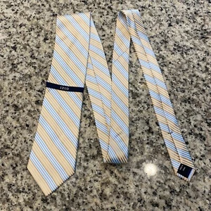 IZOD Seidenkrawatte gestreift blau weiß gold NEU $ 35 UVP 60" Länge Herren Anzugbekleidung - Bild 1 von 7