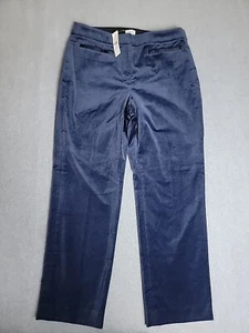 Pantalones J Crew para mujer 10 32X27 azul elástico terciopelo recto Kate Marie Marot NUEVO - Imagen 1 de 16