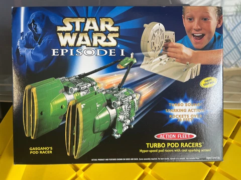STAR WARS - 1999 Galoob Ep I Action Fleet Turbo Podracers Ody & Gasgano w/Bonus Cover