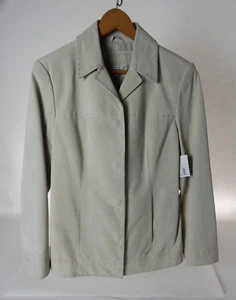 Woman's Tribal Leather Jacket Beige Size 6 - Picture 1 of 4