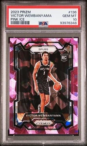 2023 Panini Prizm #136 Victor Wembanyama Pink Ice Rookie GEM MINT PSA 10 - Picture 1 of 2