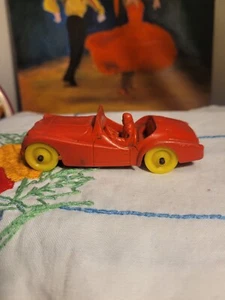 Auburn Toy Company/ARCO Triumph TR2 plastic toy Red & yellow 1/43 scale 4” Rare - Picture 1 of 9
