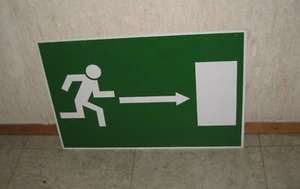 Aluminium Blech Notausgang Schild Fluchtwegschild Rettungsweg 50x75cm x 2mm - Bild 1 von 7