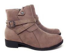 Propet Women's Shelby WJ015 Moto Ankle Boots Taupe Velour Size 6.5 M US