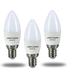 3er Set SES kleine Edison E14 LED Kerze 5,5 W mattierte Glühbirnen 3700K warmweiß - Bild 1 von 5