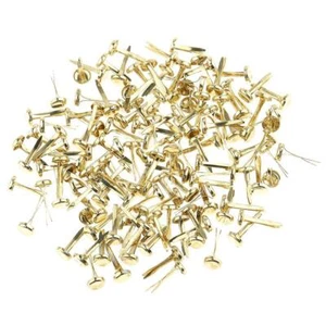 200Pcs Mini Metal Gold Brads Paper Fastener for Scrapbooking Cardmaking 8mm - Picture 1 of 6