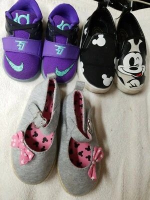 Lot of 3 Pairs of Baby girls's Shoes NIKE MICKEY MOUSE DISNEY sz 5-7 - Image 1 of 3