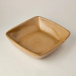 Frankoma Pottery Square Ensalada Servir Plainsman Canela Marrón Cuenco - LEER - Imagen 1 de 8