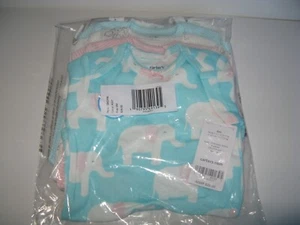 Carter's 5-Pk.Cotton Short Sleeve Cute Bodysuits Baby Girls Bunny & Elephant 6-M - Picture 1 of 2
