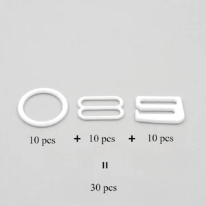 30PCS Bra Strap Adjuster Slider/Hooks/O Ring Plastic for Lingerie Sewing Hooks - Picture 1 of 10