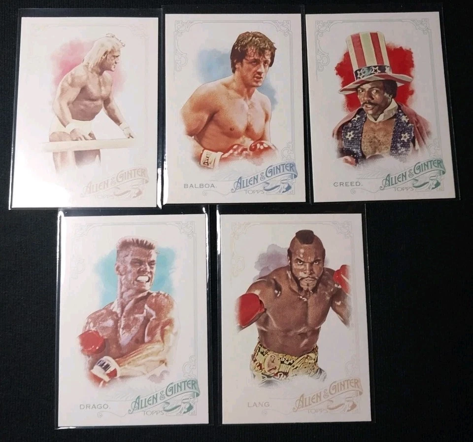 2015 Allen & Ginter Rocky Set Stallone Hogan Mr T Lundgren Weathers Lot x5 - Image 1 of 4