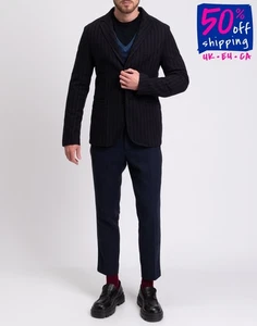 RRP €185 STILOSOPHY INDUSTRY Blazer Jacket Size L Wool Blend Striped Pattern - Picture 1 of 9