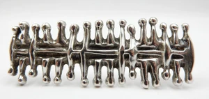 VINTAGE DAVID-ANDERSEN DESIGN 925 STERLING SILVER SPINE BROOCH PIN, NORWAY - Picture 1 of 15