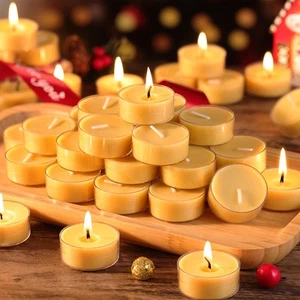 90 Pack Pure Beeswax Tea Lights Candles Bulk4 Hours, Natural Beeswax Tealight... - Picture 1 of 6