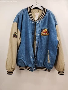 The Disney Store Men's Winne The Pooh Denim Bomber Jacket - Size XL - Picture 1 of 8