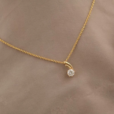 0.60 Karat Kunstdiamanten Grown Cvd Runde Solitaire Diamant Anhänger Kette 14k - Bild 1 von 4