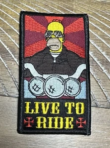 The Simpsons Patch Sammlerstück bestickt Homer Biker 4" 2004 Live To Ride - Bild 1 von 5