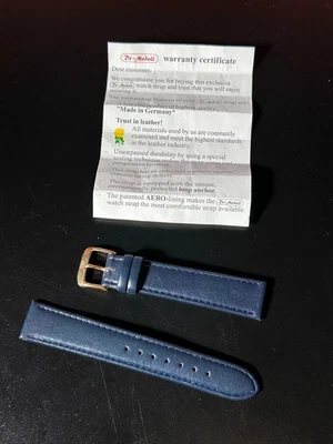 Correa de reloj de cuero de becerro azul oscuro Di-Model 18 mm - Hecho en Alemania -  Foto 1 de 4