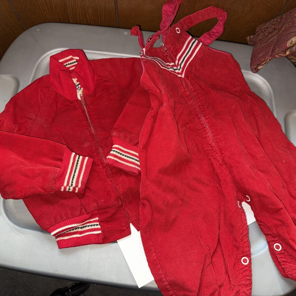 Chaqueta Ricky Vintage Años 50 60 Sno-Kwiki Niños Pana Roja + Conjunto General Burbuja Foto 1 de 4