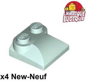 Lego 4x Slope curved sides 2 studs 2x2 x2/3 eau/light aqua 47457 NEW