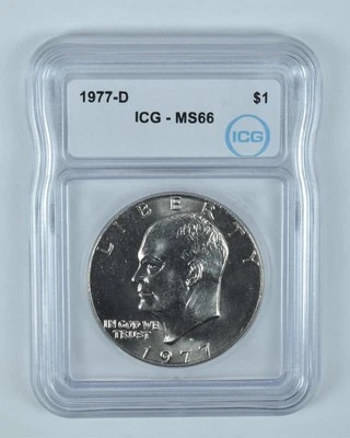 1977-D Eisenhower $1 MS66 ICG - Image 1 of 4