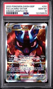 PSA 10 Lucario VSTAR SWSH291 Promo 2023 Pokemon Crown Zenith Elite Trainer Box - Bild 1 von 2