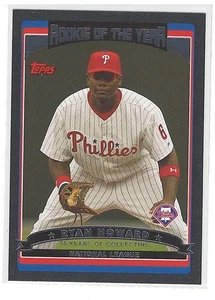 2006 Topps Black Ryan Howard Rookie of the Year Insert Card #'d /55 - Bild 1 von 1