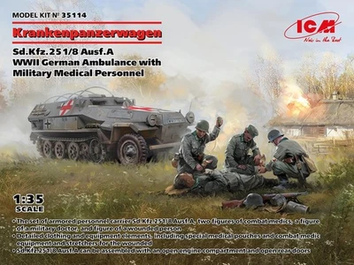1:35 ICM KIT Krankenpanzerwagen Sd.Kfz.251/8 Ausf.A Wwii German Kit ICM35114 - Photo 1/2