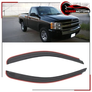 Fits 07-14 Silverado 1500 2500/3500 HD Standard Cab In-Channel Window Visors 2PC - Picture 1 of 8