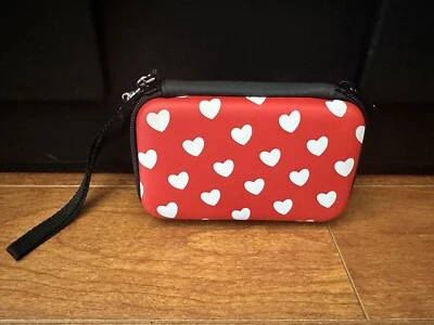 Estuche de Transporte Nintendo 3DS DS Lite Corazones Rojo Blanco - ¡Raro! Foto 1 de 2